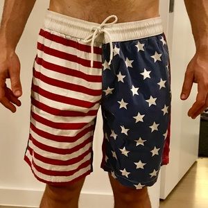 American Flag Swim Trunks - Sz 34